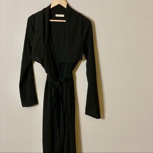 Black tie front duster Jacket